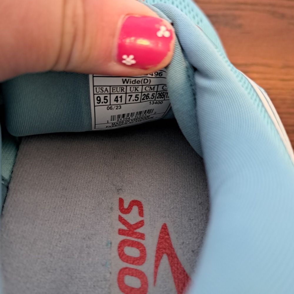 Brooks Ariel GTS 23 Womens Running Shoes Teal Coral Wide D 1203911B496 Size 9.5 - Picture 7 of 8